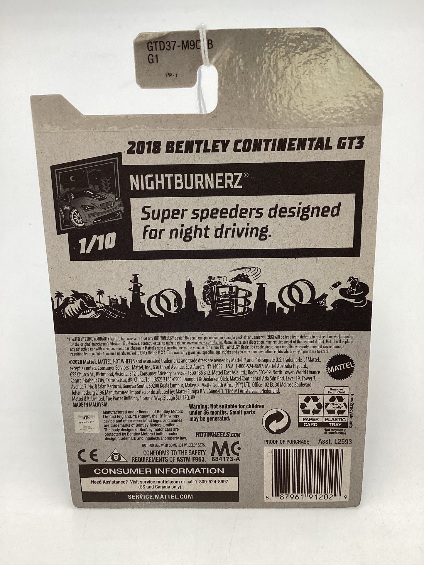 2020 Hot wheels #246 2018 Bentley Continental GT3 Game Stop Exclusive 237C