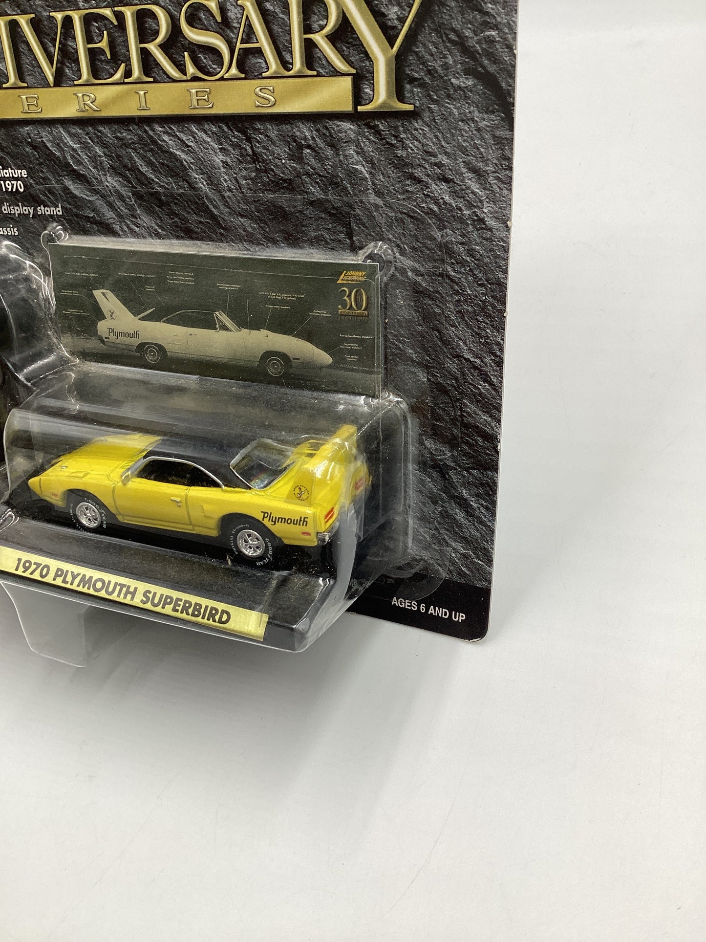 Johnny Lightning Anniversary Series Yellow 1970 Plymouth Superbird 191E