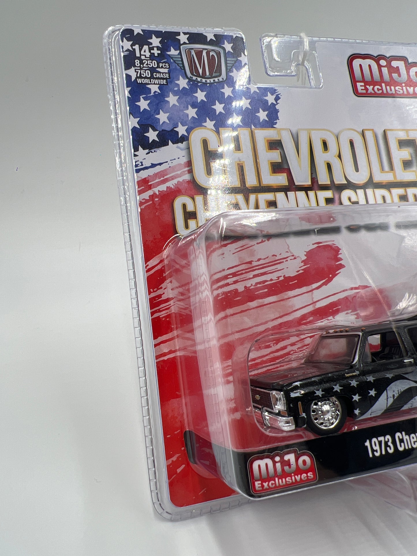 2025 M2 Machines Mijo Exclusives Stars & Stripes 1973 Chevrolet Cheyenne Super 30 Black mjs07 199D