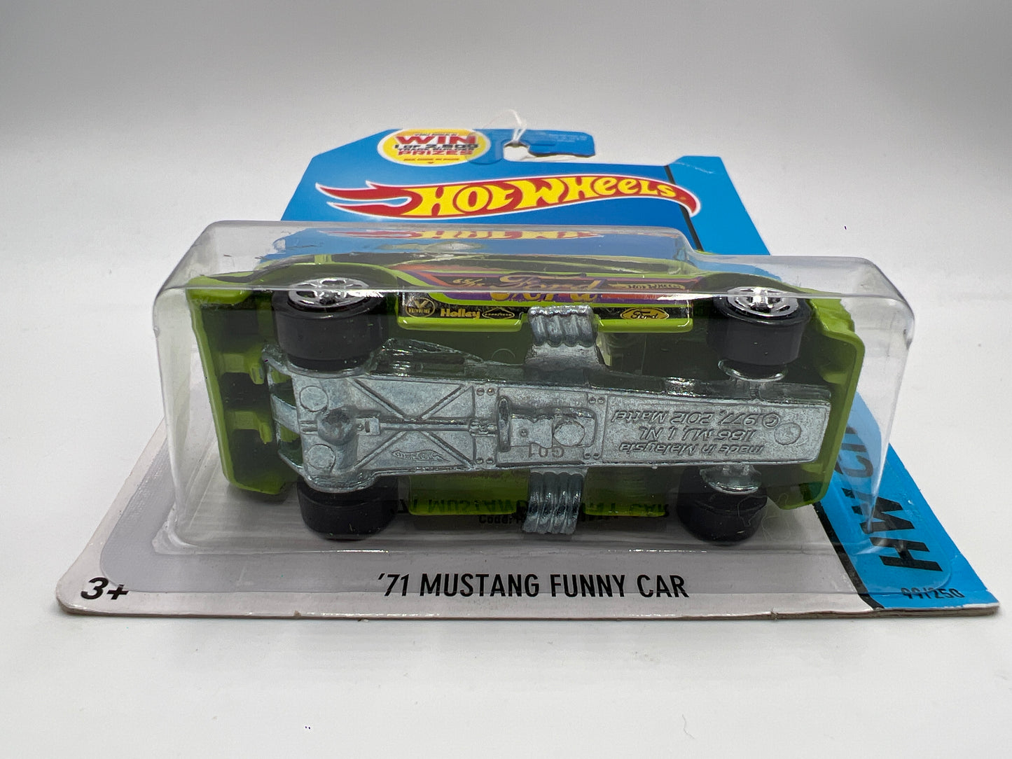 2014 Hot Wheels City #99 71 Mustang Funny Car Green (Card Not Perfect) 19C