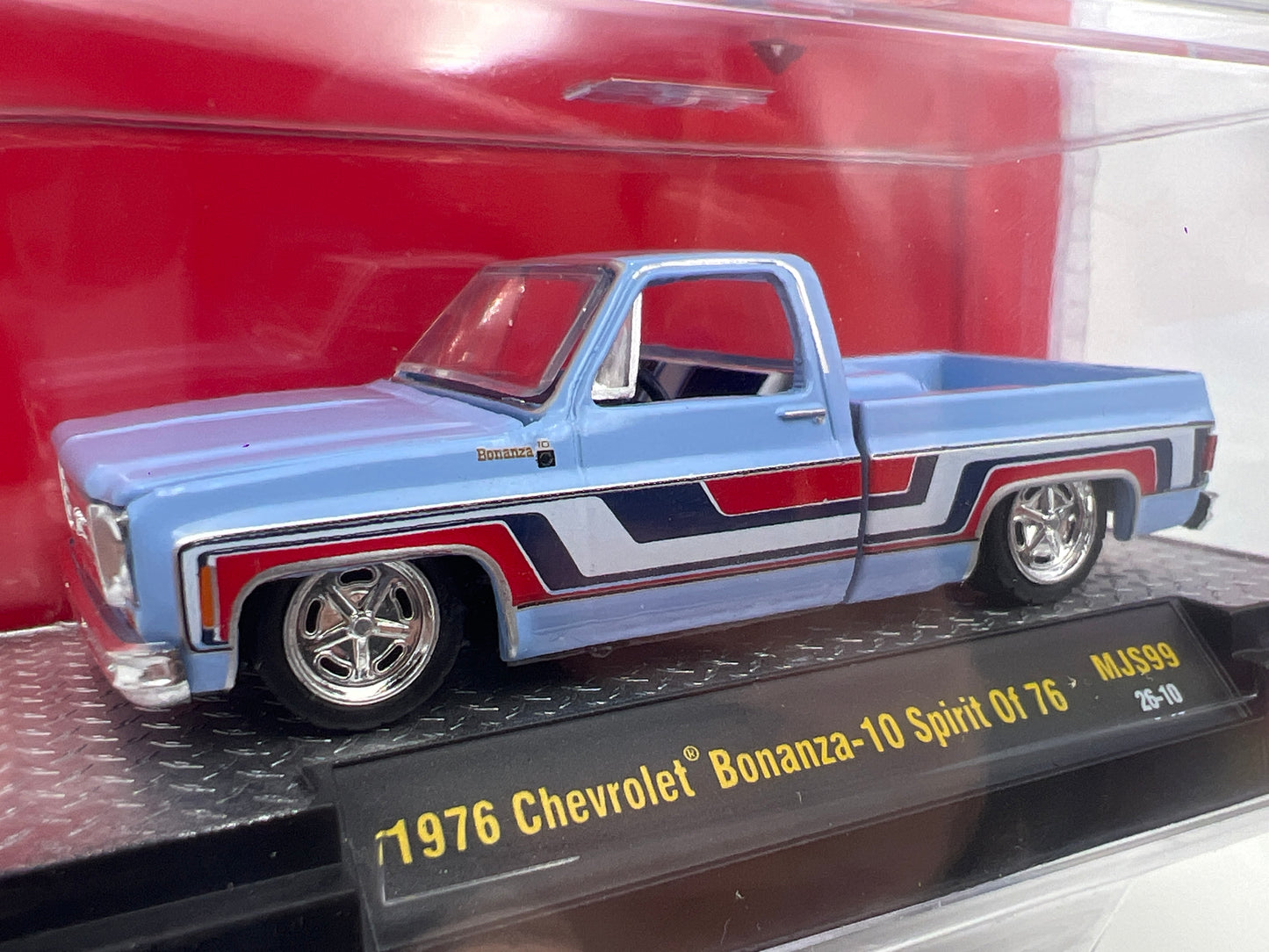 M2 Machines MJS99 MiJo Exclusives 1976 Chevrolet Bonanza 10 Spirit Of 76 Blue