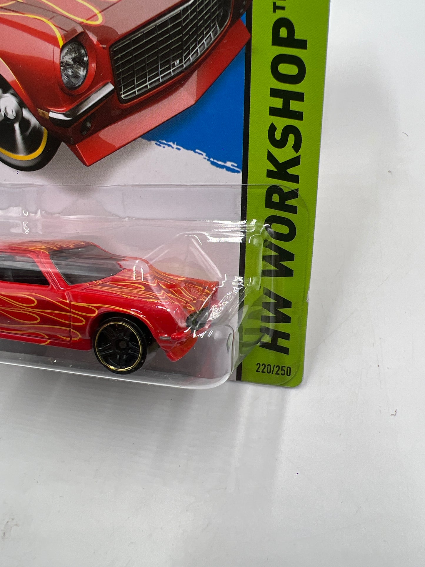 2014 Hot Wheels Workshop #220 Custom V8 Vega Red Vein Top Back 6H