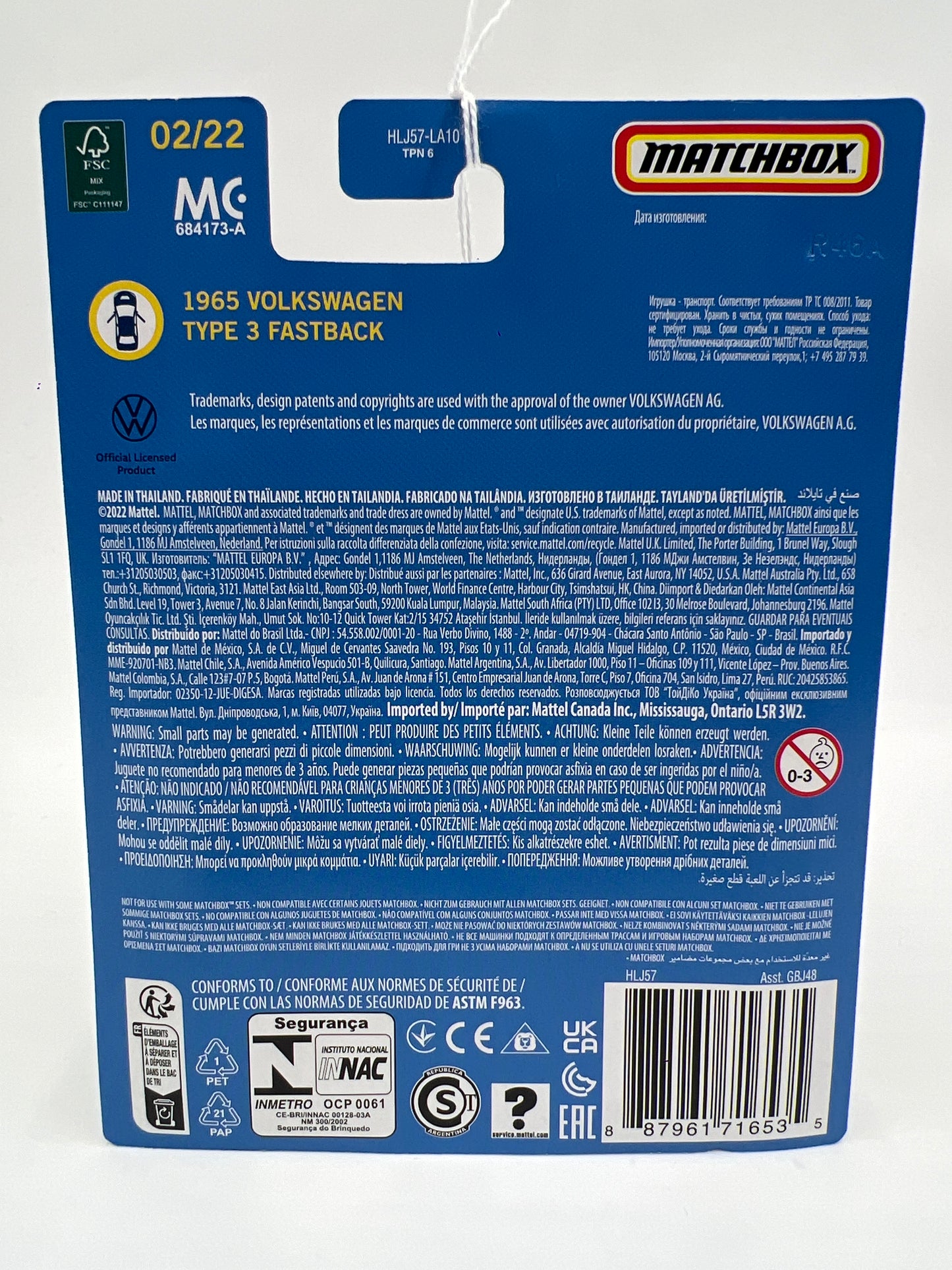 Matchbox Collectors #2 1965 Volkswagen Type 3 Fastback Green 169Q