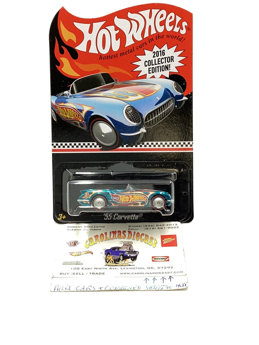 Hot Wheels 55 Corvette 2016 collectors edition mail in with protector