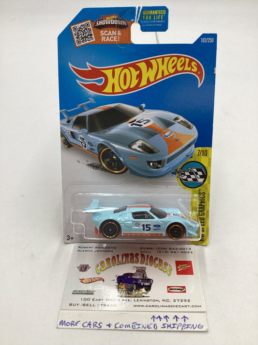 2016 Hot wheels Speed Graphics #182 Ford GT Gulf Blue 22C