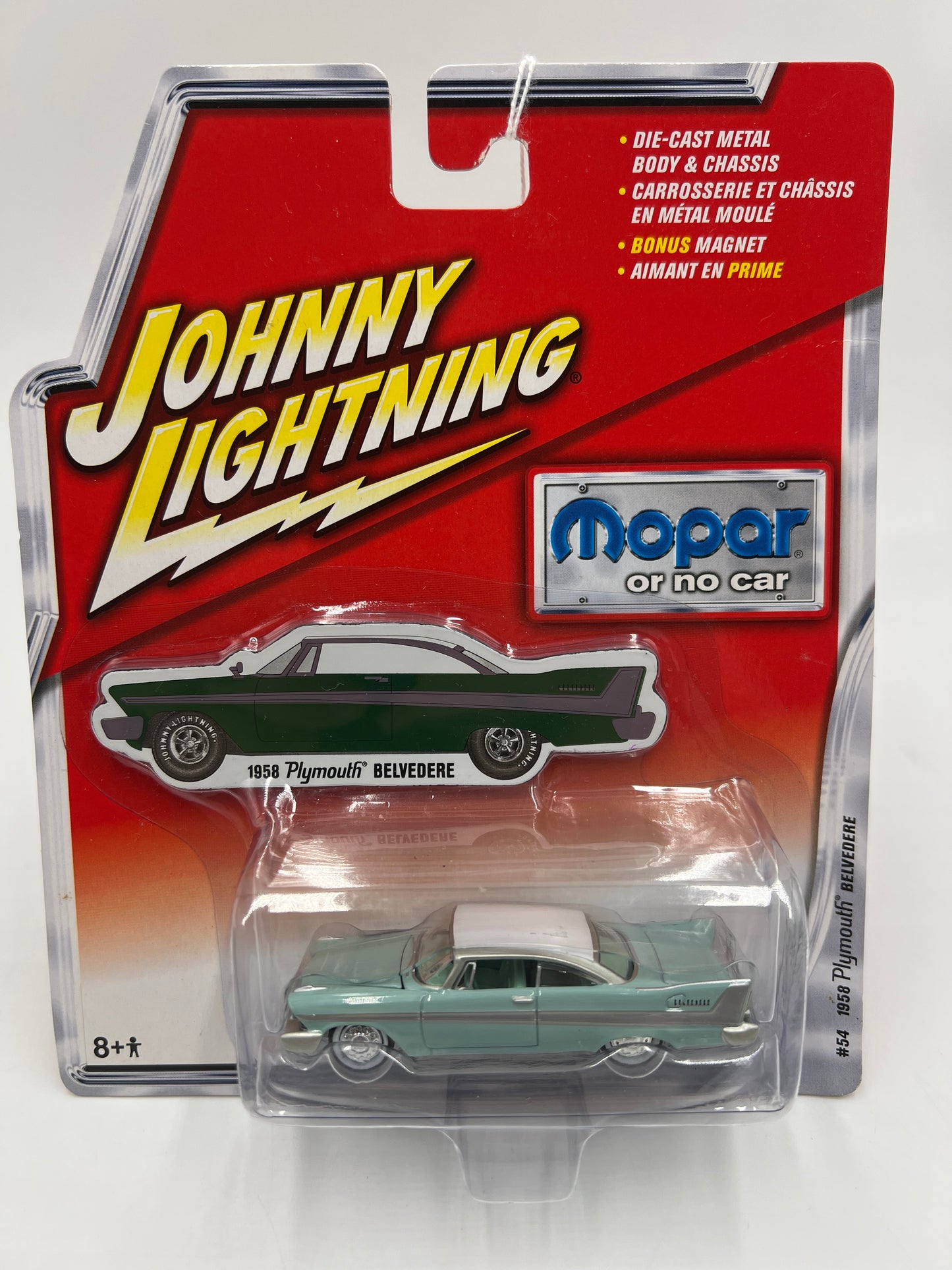 Johnny Lightning Mopar Or No Car #54 1958 Plymouth Belvedere Light Green 221G