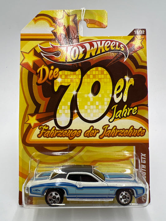 Hot Wheels Cars of the Decades The 70s #18 German Card 71 Plymouth GTX 162G