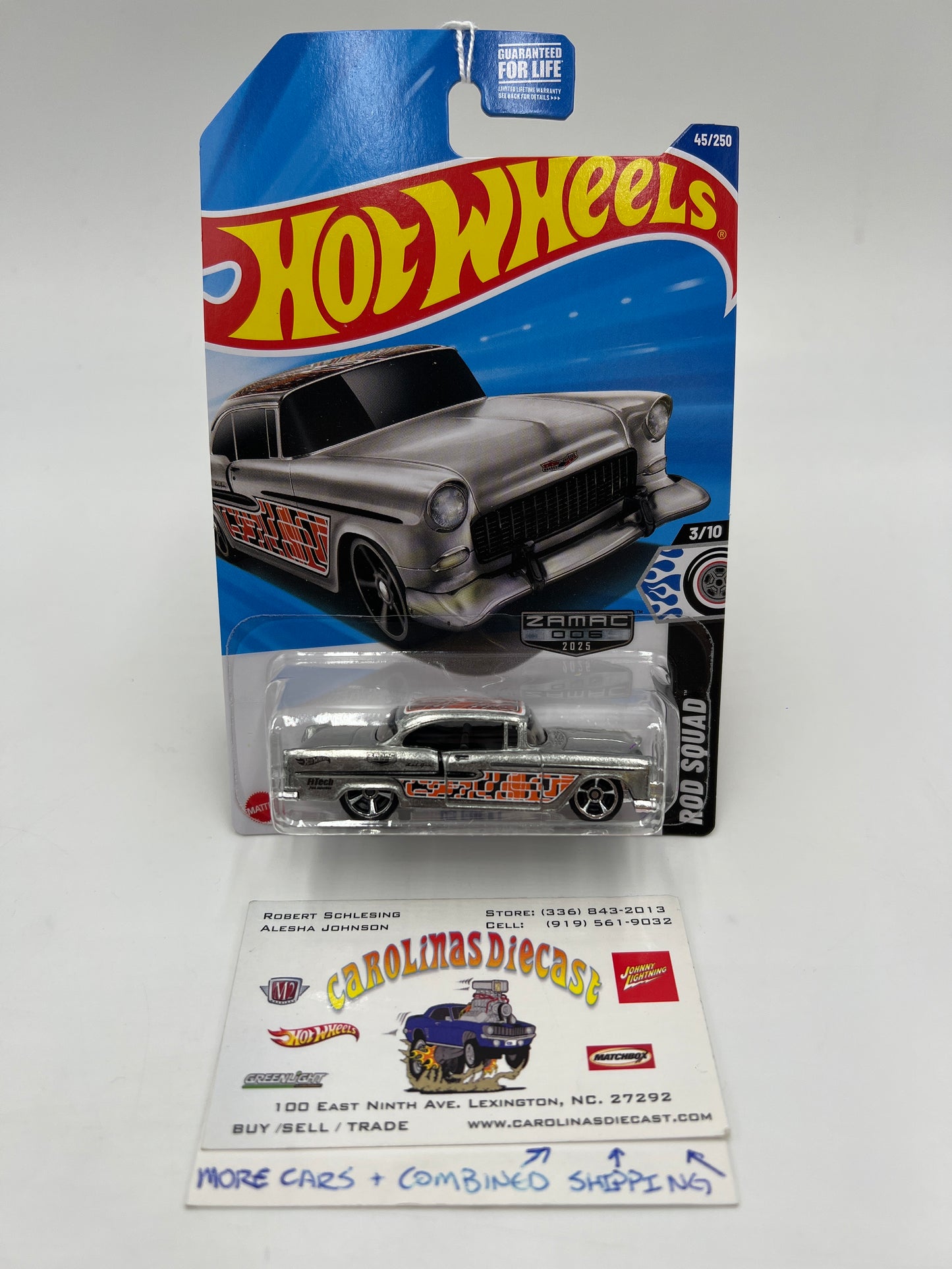 2025 Hot Wheels H Case Walmart Exclusive Zamac #6 Rod Squad #45 55 Chevy 146A
