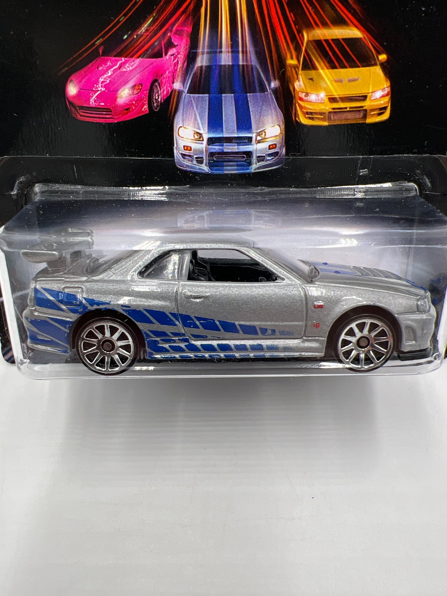 Hot Wheels Fast and Furious #3 Nissan Skyline GT-R R34 Silver W/Protector
