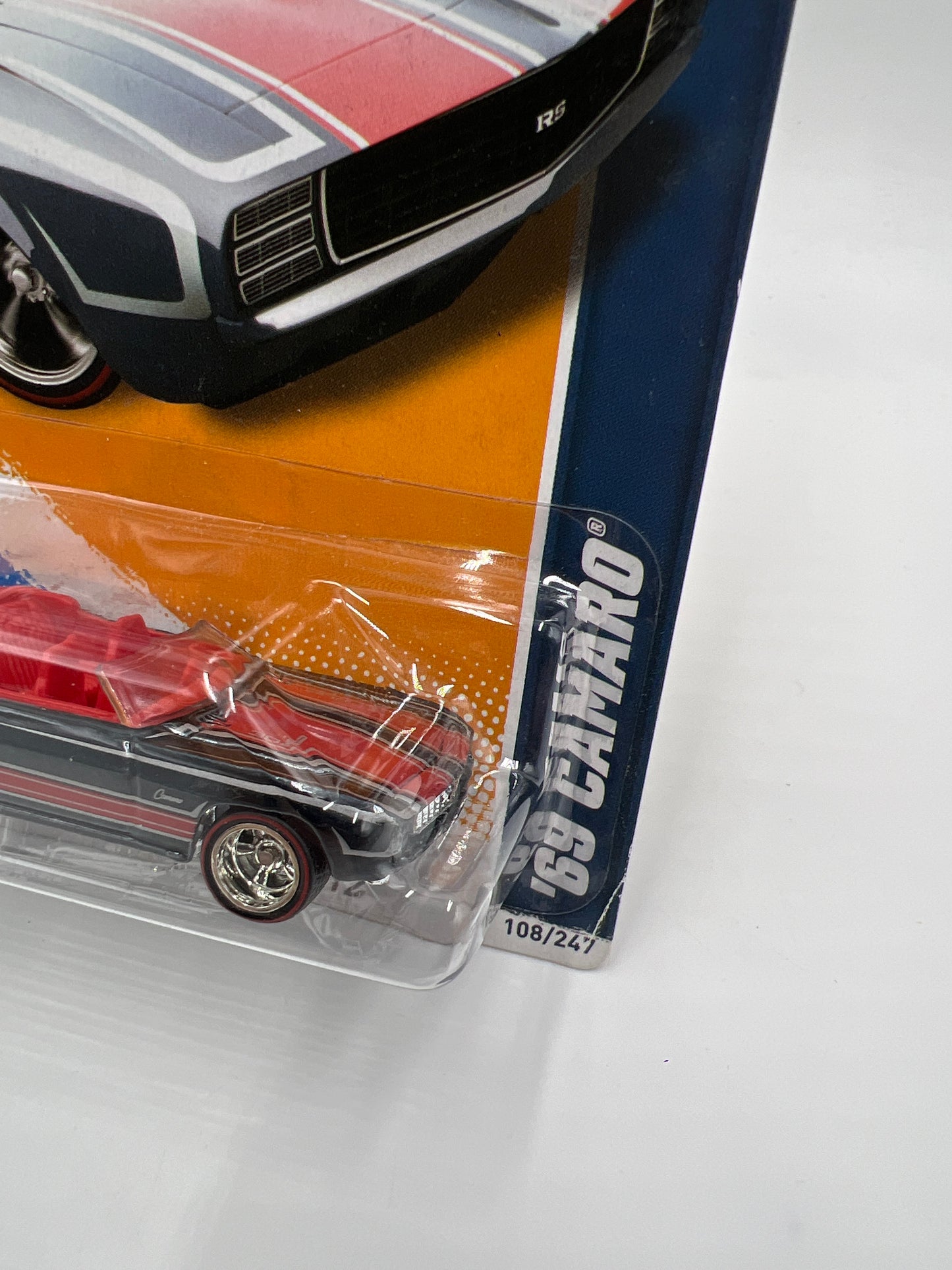 2012 Hot Wheels Super Treasure Hunt #108 69 Camaro Convertible W/Protector