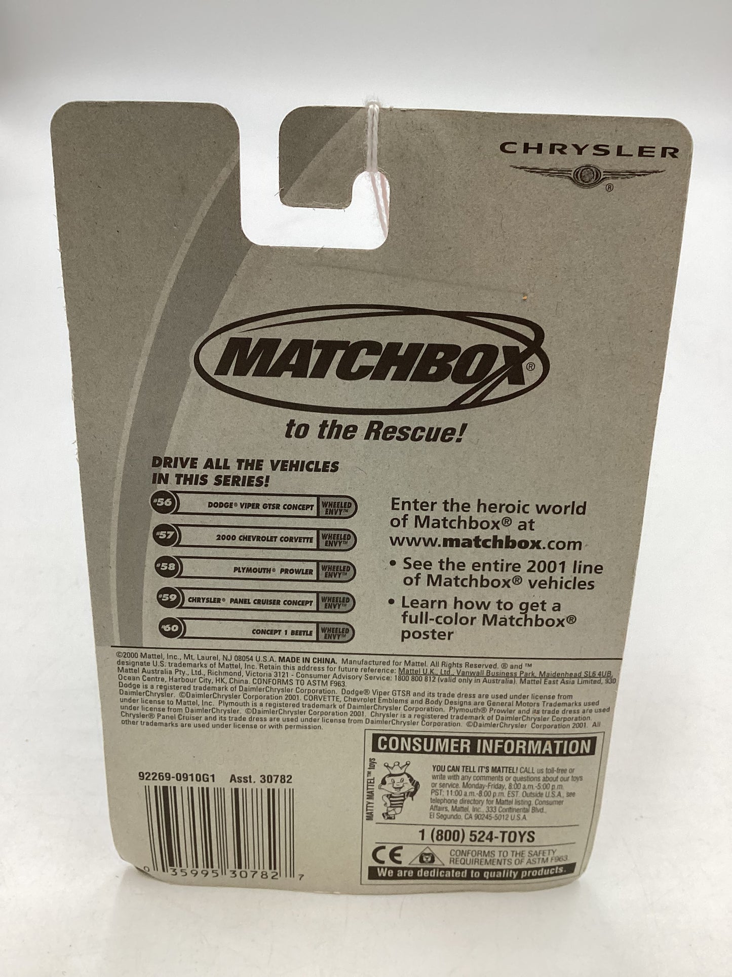 Matchbox #59 MBX Wheeled Envy Chrysler Panel Cruiser Concept Blue 208F