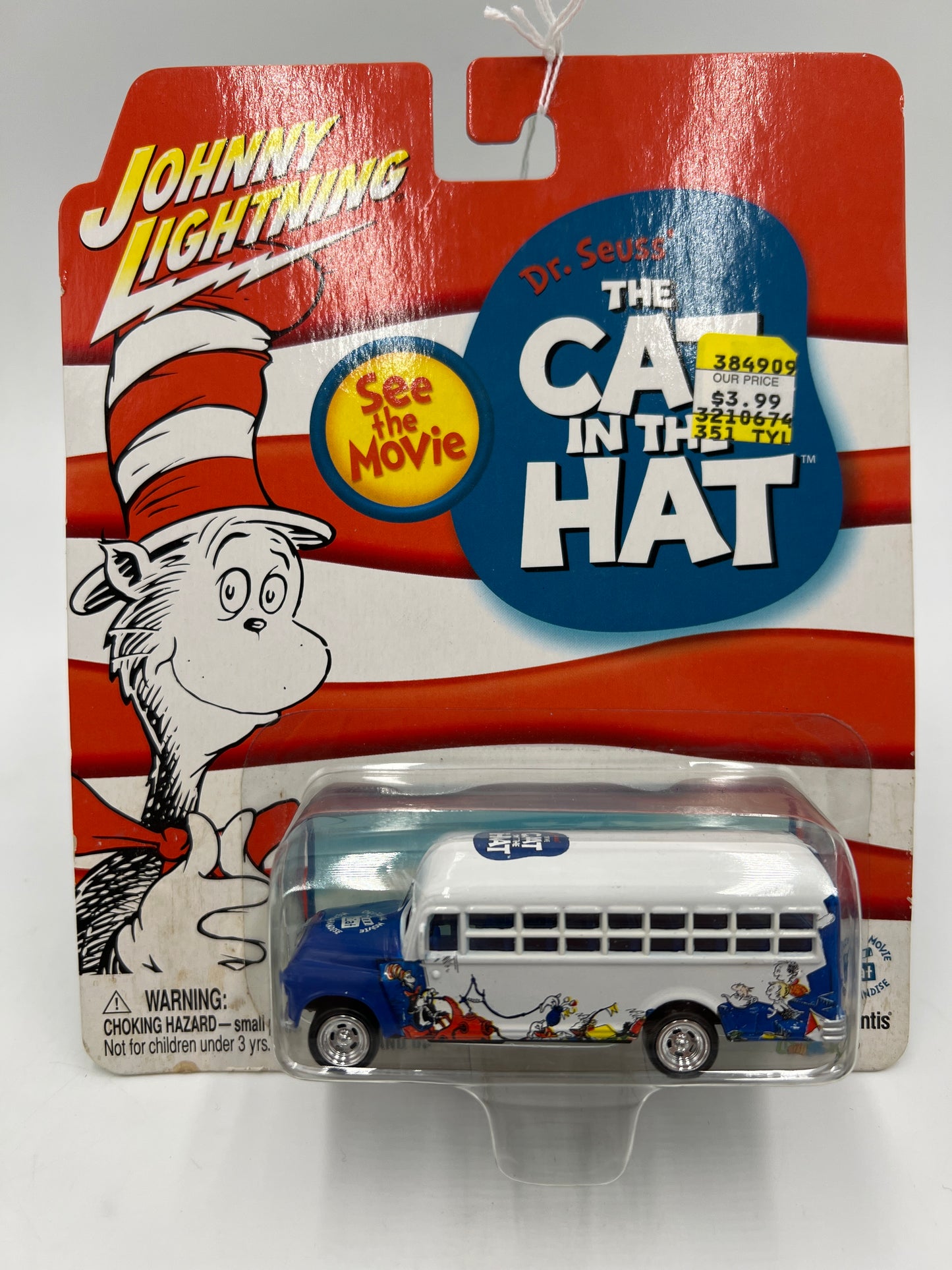 Johnny Lightning The Cat In The Hat 56 Chevy Bus White/Blue 227A