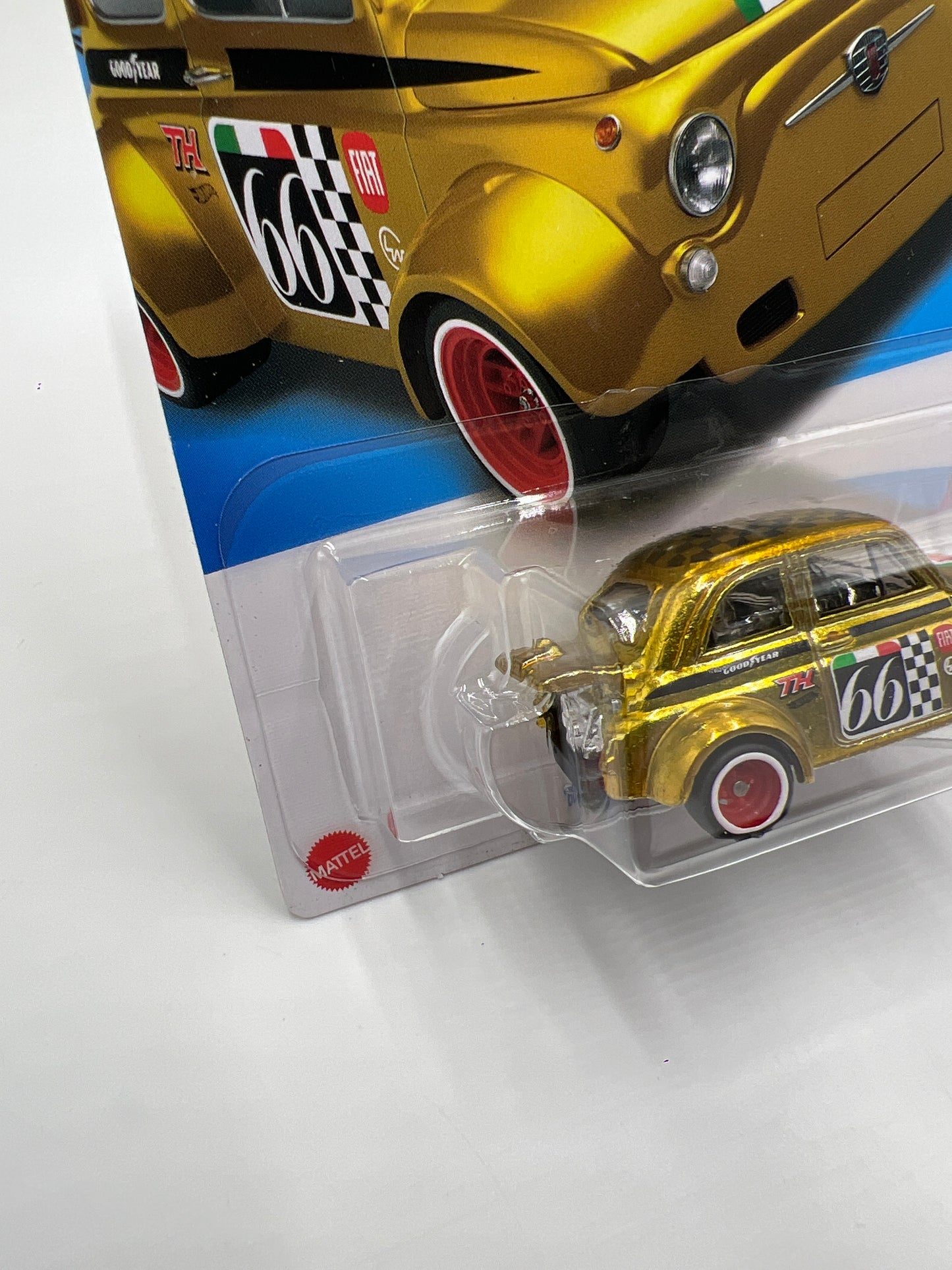2024 Hot Wheels Super Treasure Hunt #117 60s Fiat 500D Modificado Gold W/Protector