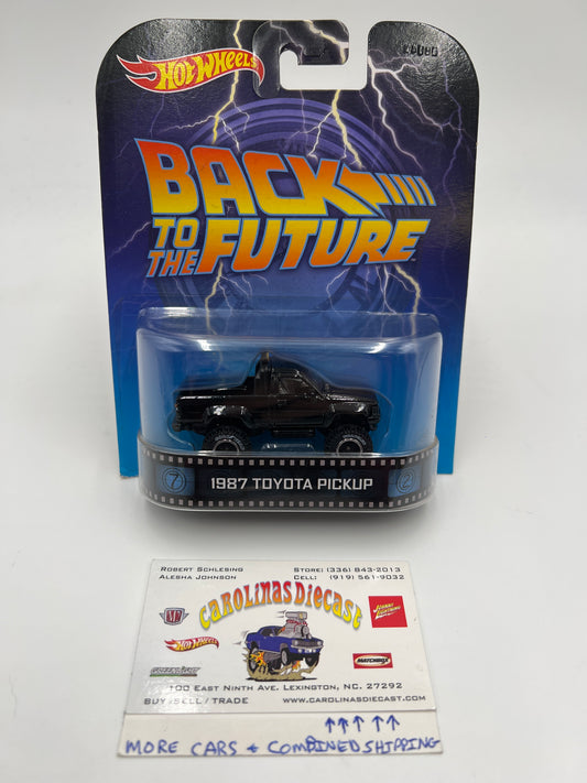 Hot Wheels Retro Entertainment Back To The Future 1987 Toyota Pickup Black W/Protector