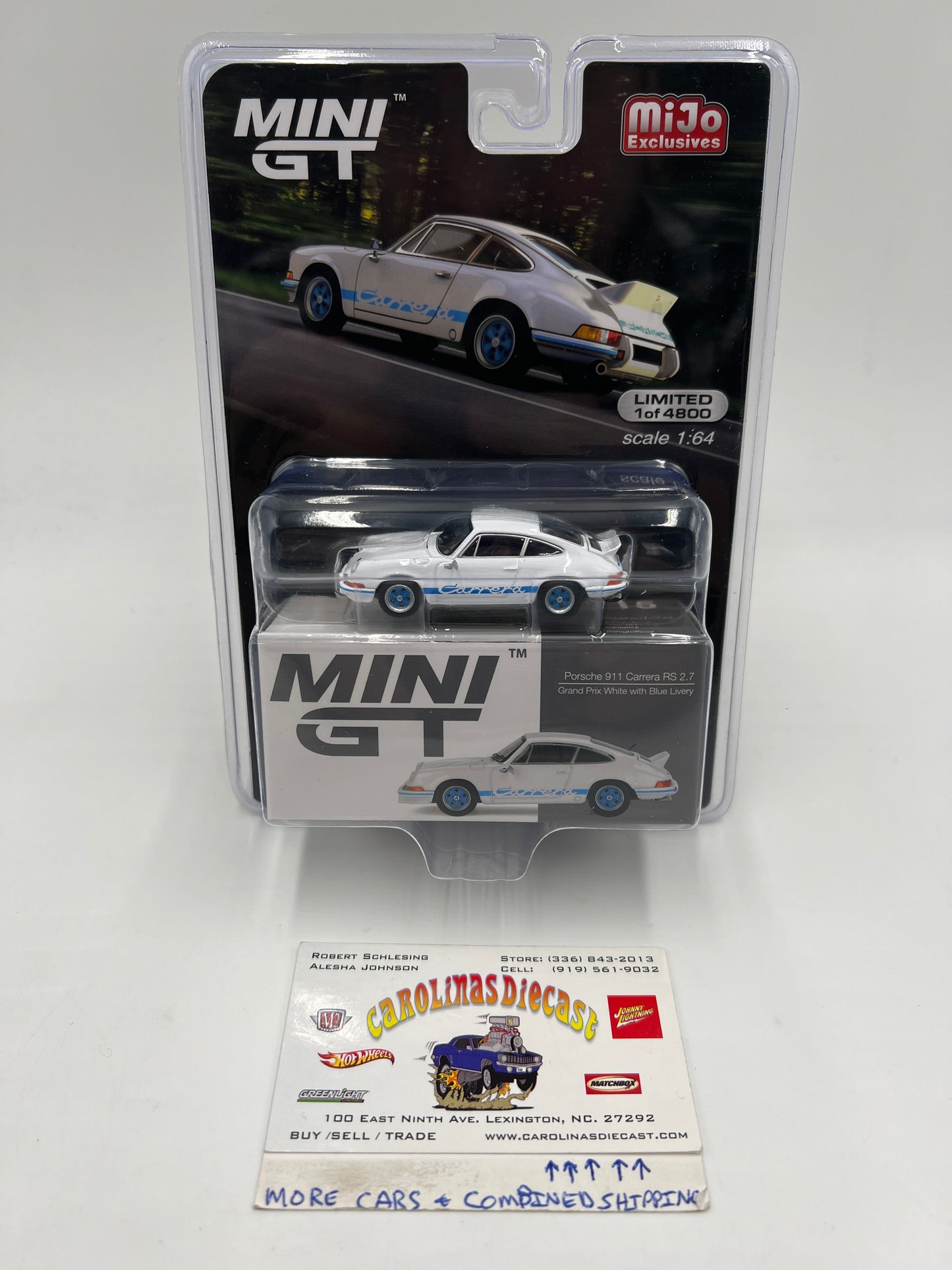 Mini GT Mijo Exclusives #715 Porsche 911 Carrera RS 2.7 White/Blue