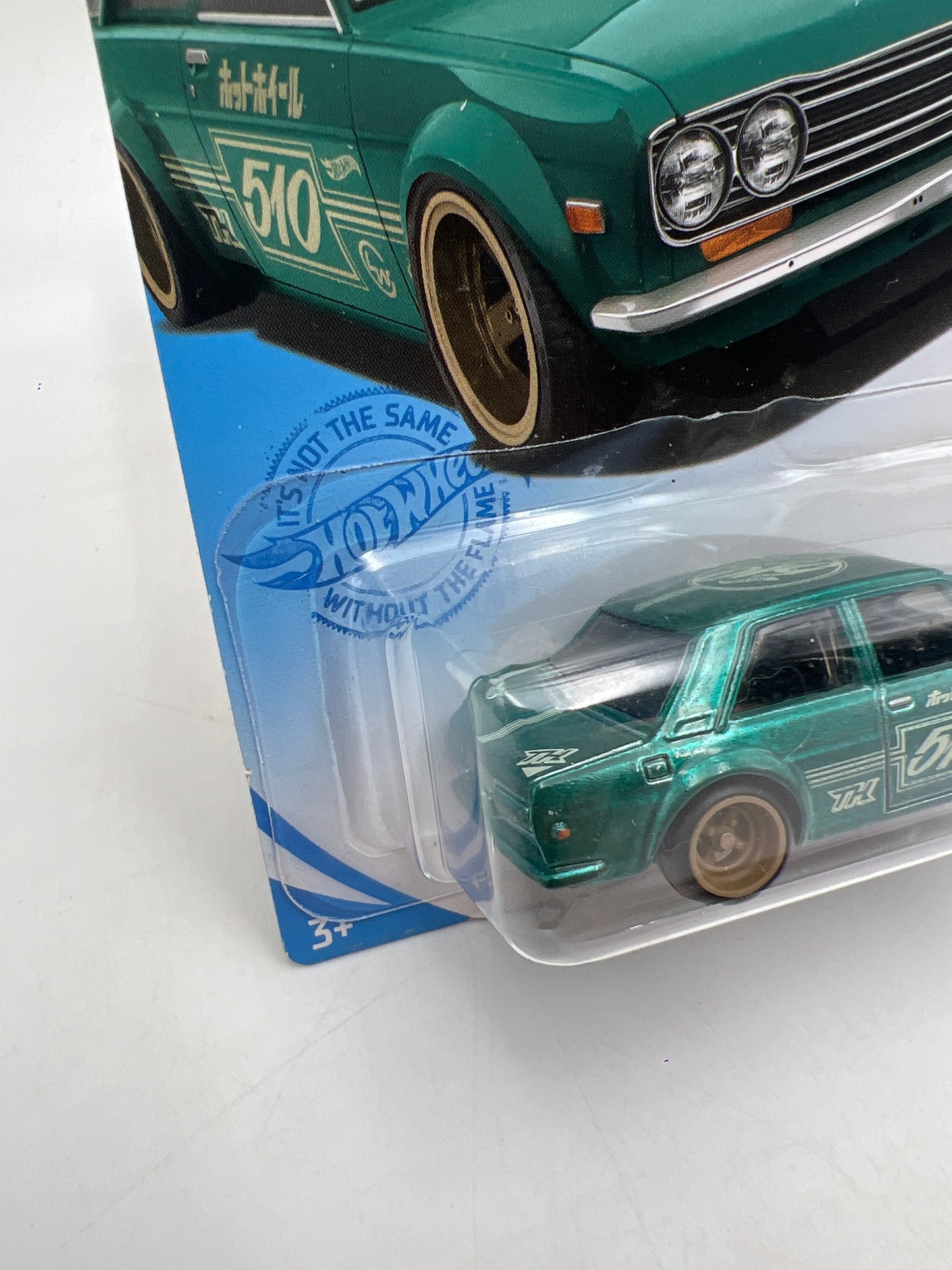 2021 Hot Wheels Super Treasure Hunt #162 71 Datsun 510 Green W/Protector Intl Card