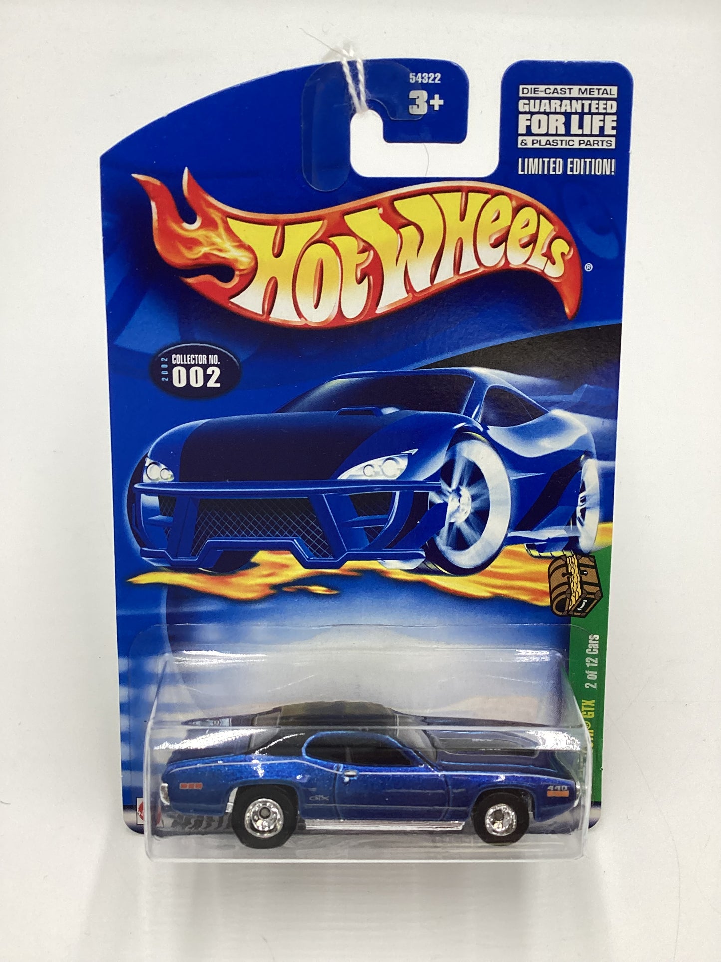 2002 Hot Wheels Treasure Hunt Real Riders #2 71 Plymouth GTX Blue 277C