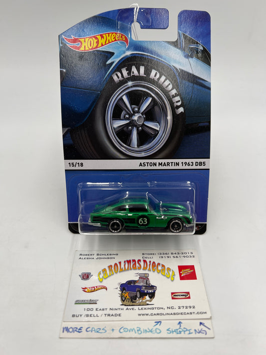 Hot Wheels Premium Real Riders #15 Aston Martin 1963 DB5 Green 244K
