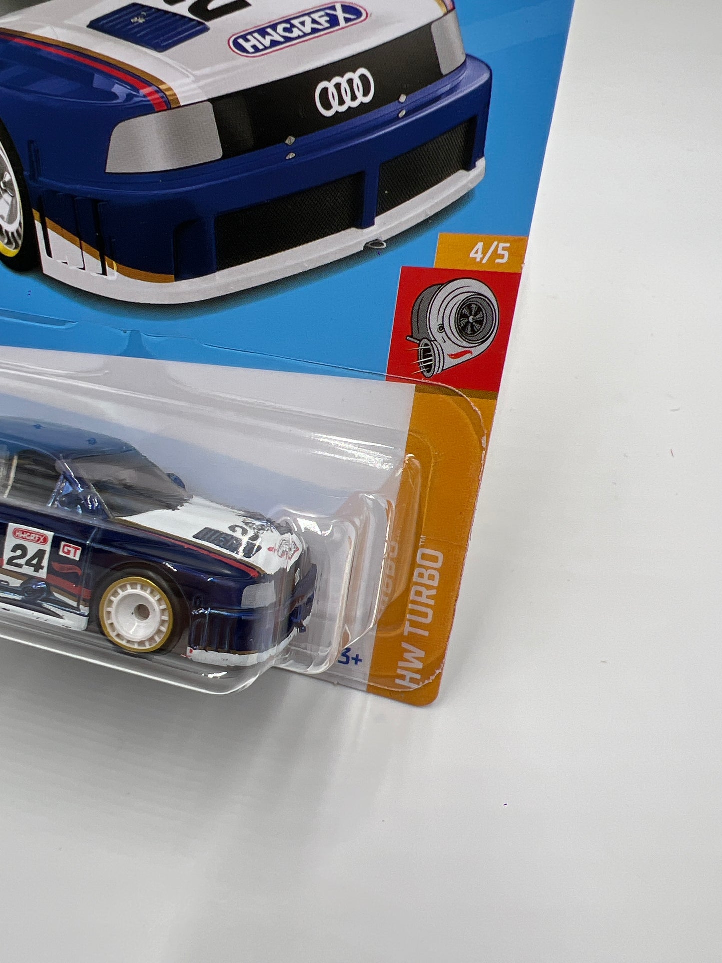 2024 Hot Wheels Super Treasure Hunt #144 Audi 90 Quattro Blue W/Protector