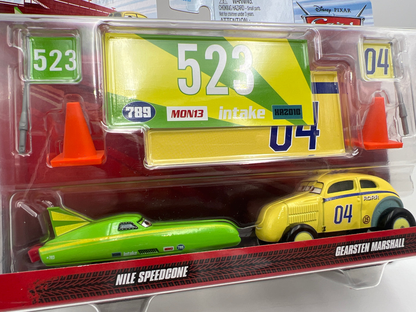 Disney Pixar Cars 2 Pack Nile Speedcone & Gearsten Marshall