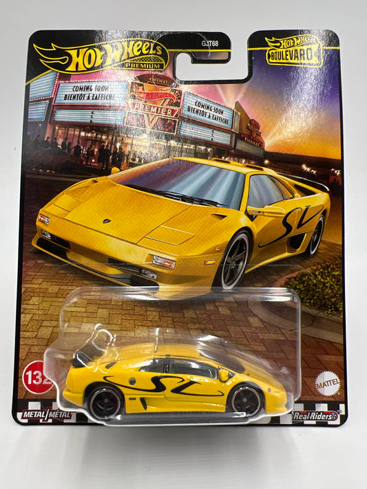 Hot Wheels Premium Boulevard #132 95 Lamborghini Diablo SV Yellow 260A