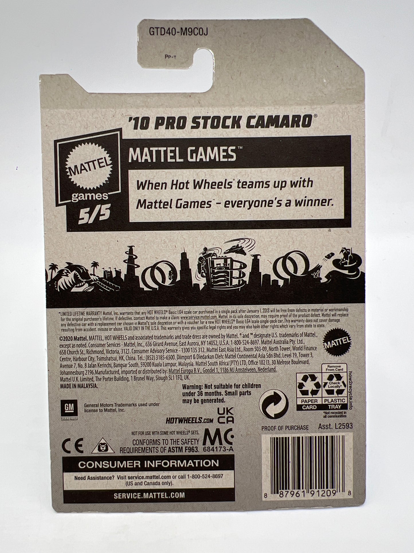 2019 Hot Wheels Kroger Exclusive #149 10 Pro Stock Camaro Green/Yellow Pictionary Sketch Card W/Protectors Cracked Blisters