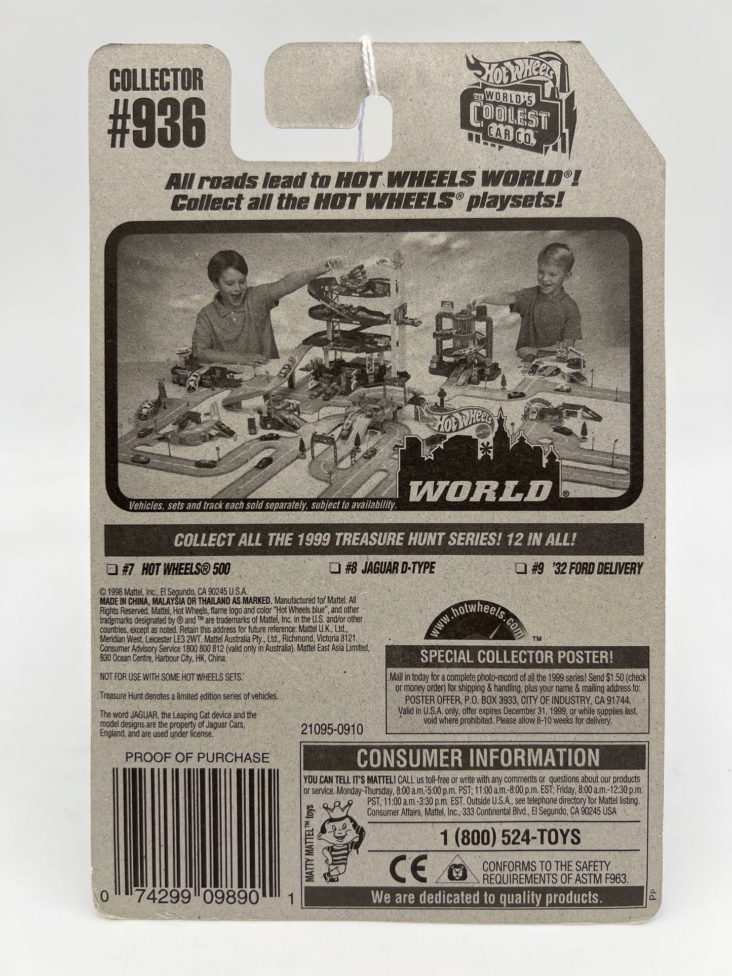 1999 Hot Wheels Treasure Hunt #936 Jaguar D-Type Black 274E