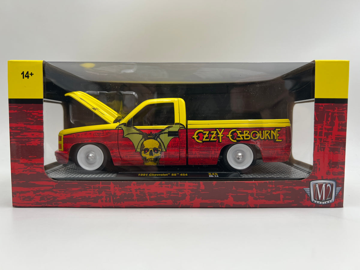 M2 Machines 1/24 Scale S45 Rock Legends Ozzy Osbourne 1991 Chevrolet SS 454 Yellow/Red