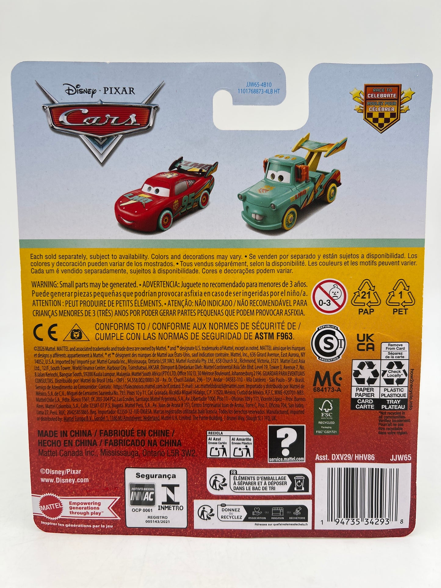2026 Disney Pixar Cars Race To Celebrate Lightning McQueen 137C