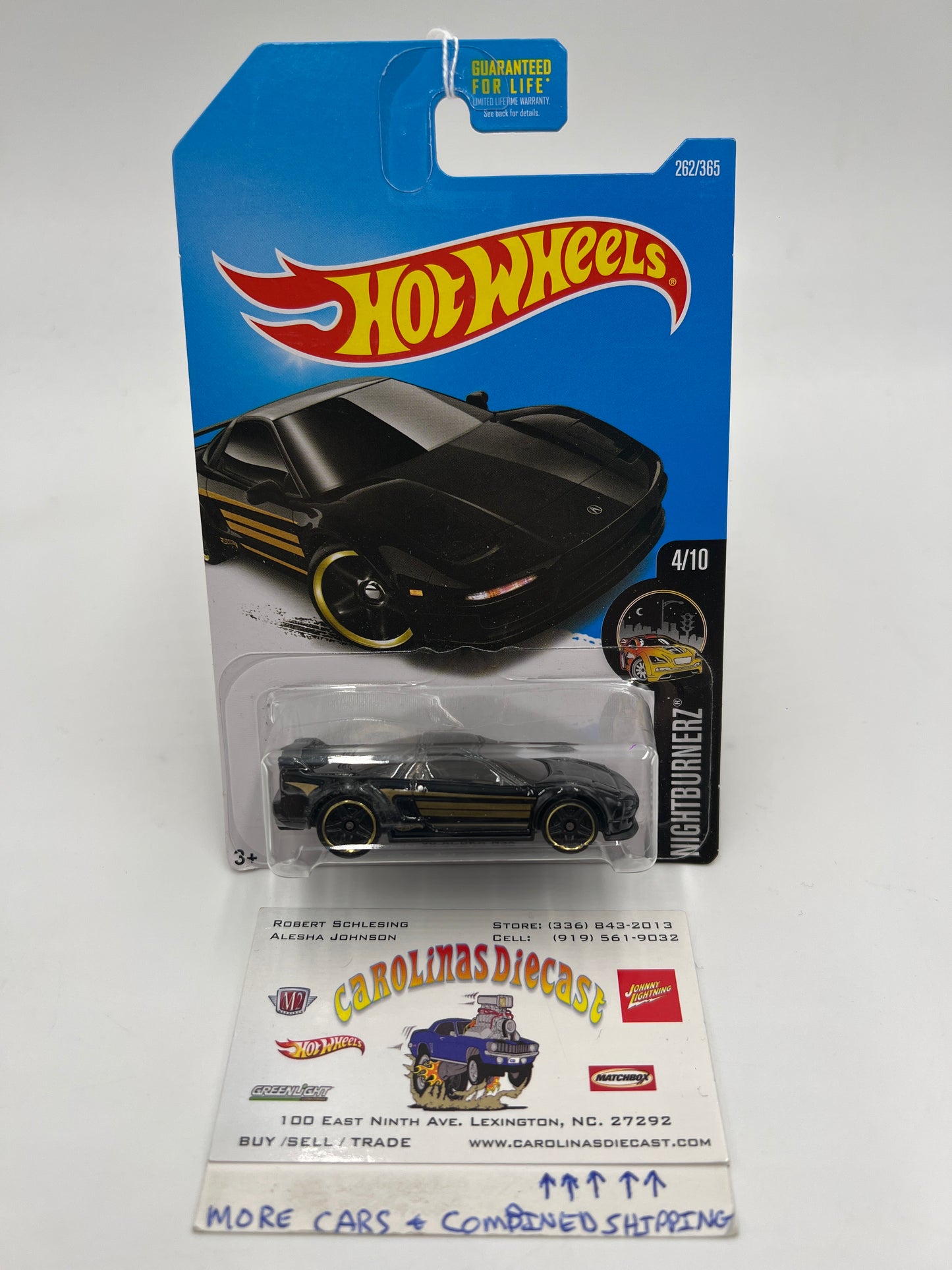 2017 Hot Wheels Nightburnerz #262 90 Acura NSX Black 106C
