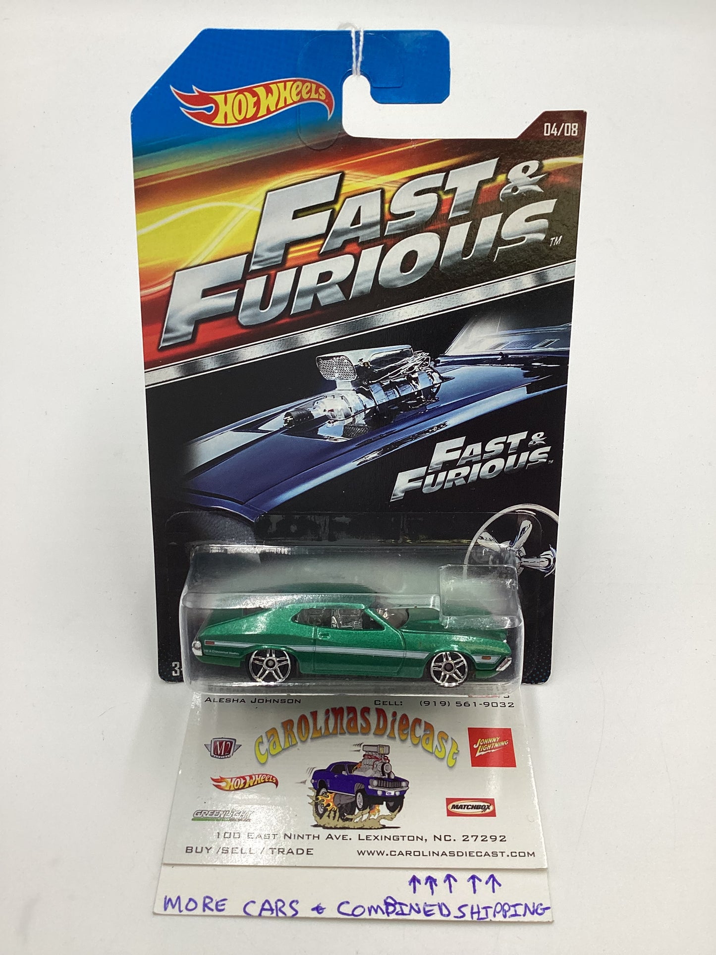 2015 Hot Wheels Fast & Furious #4 72 Ford Grand Torino Sport Green 69D