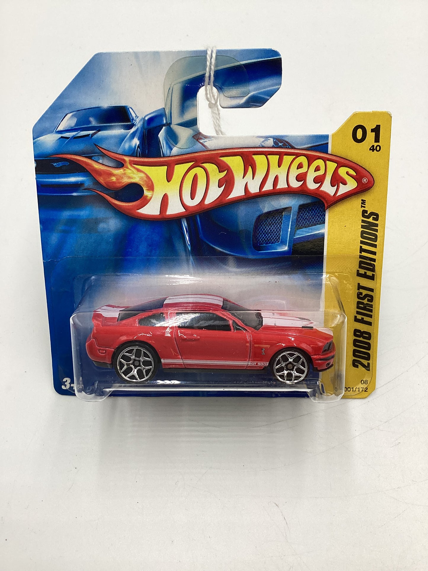 2008 Hot Wheels New Models #1 07 Shelby GT-500 Red Short Card 24C