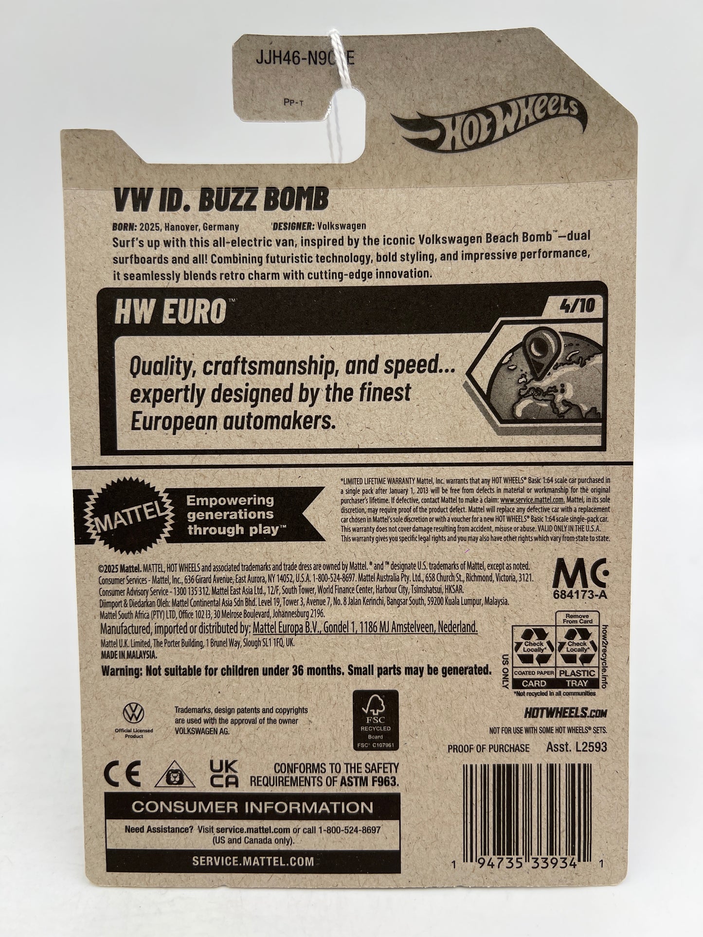 2026 Hot Wheels E Case #86 VW ID. Buzz Bomb Purple/White