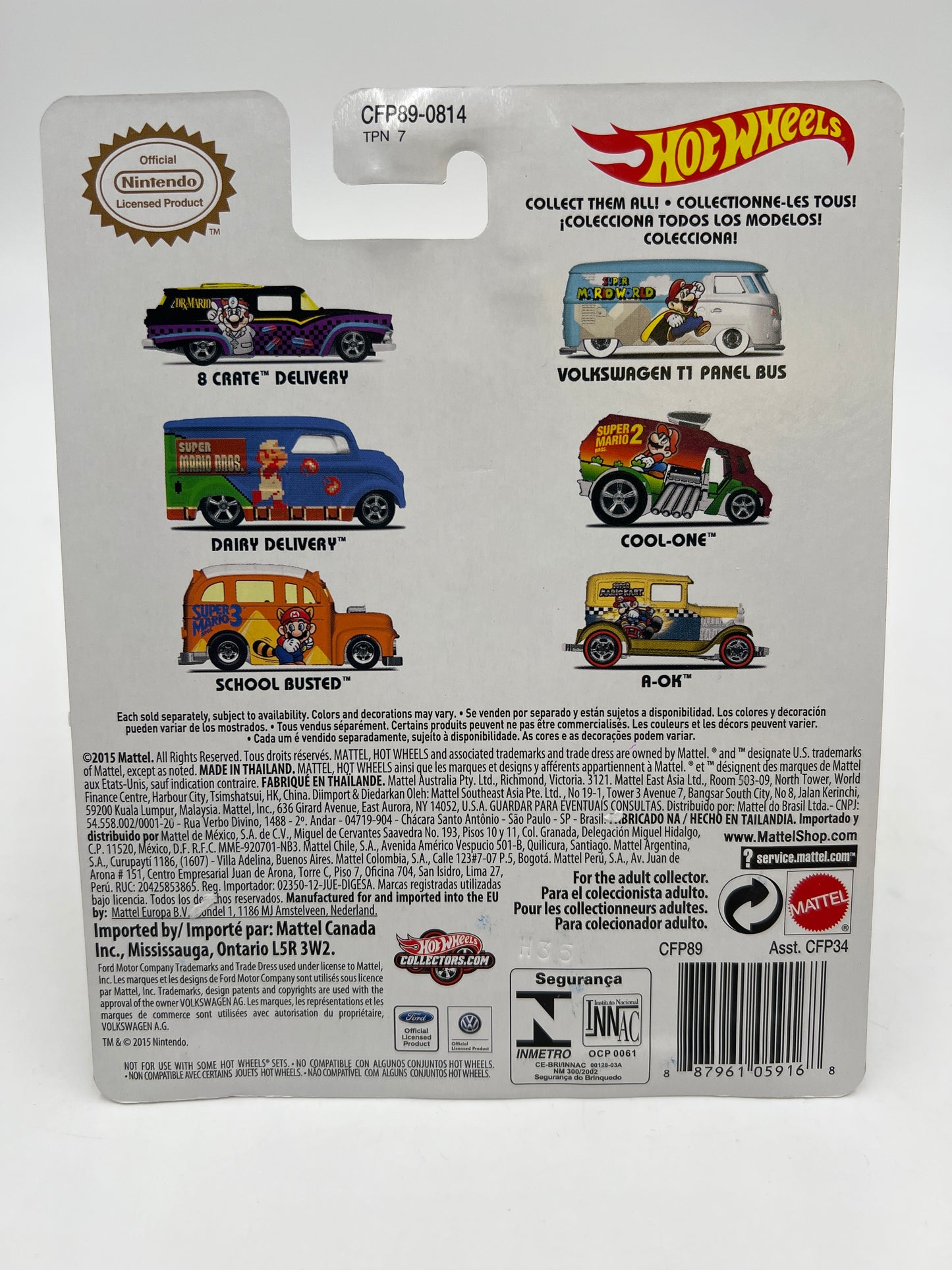 Hot Wheels Pop Culture Mario Full 6 Car Set W/Protectors VHTF