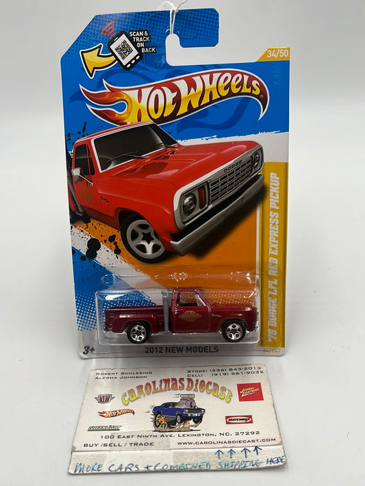 2012 Hot Wheels New Models ‘78 Dodge Li’l Red Express Pickup Red 34/247 39C