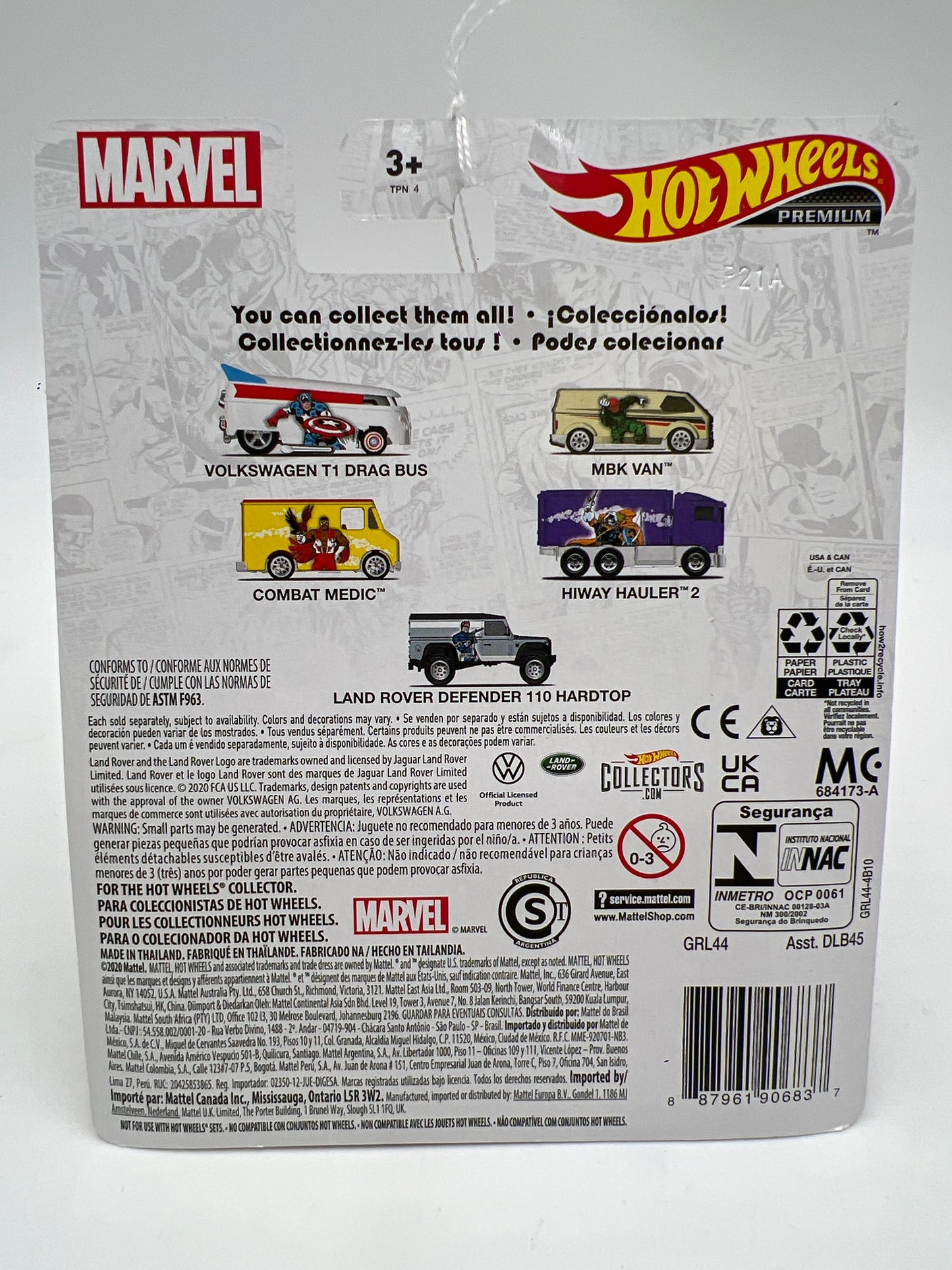 2021 Hot Wheels Marvel Pop Culture #1 Volkswagen T1 Drag Bus Captain America 256A