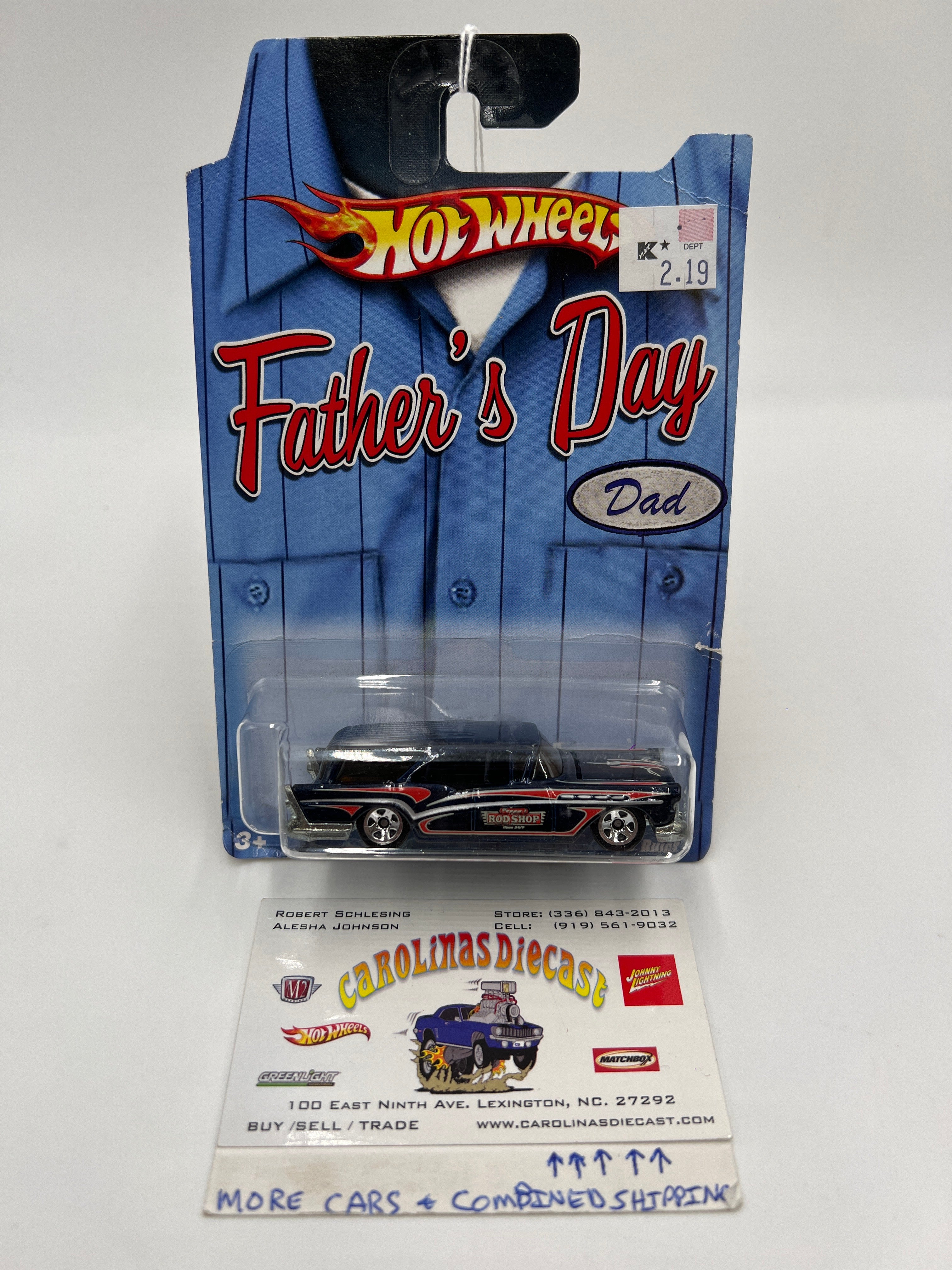 2008 Hot Wheels Fathers Day 57 Buick Dark Blue Card Not Perfect
