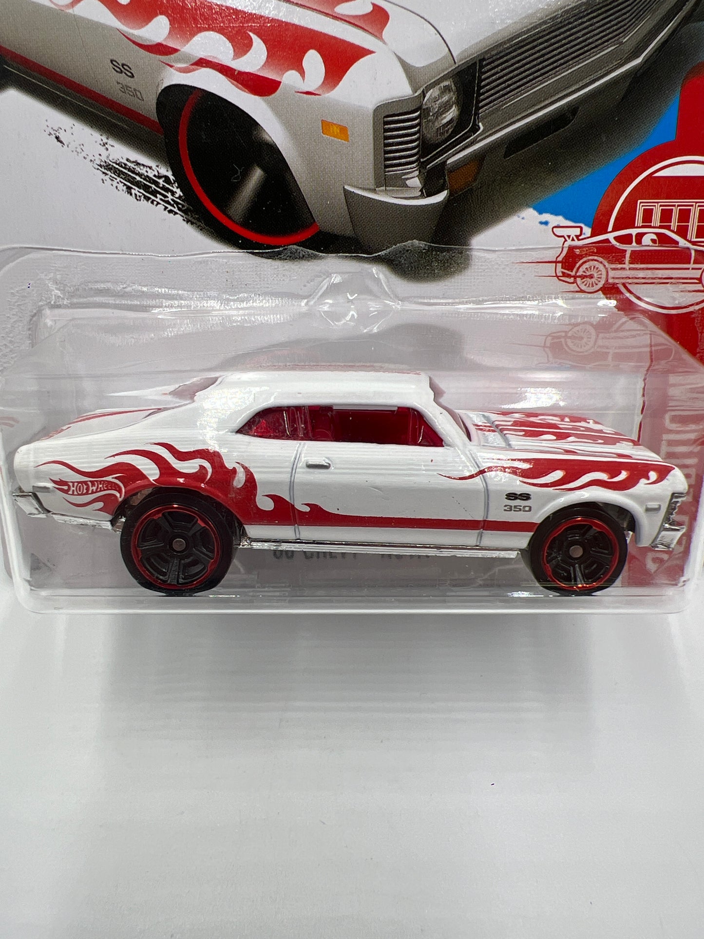 Hot Wheels Target Red Edition 68 Chevy Nova White 148C