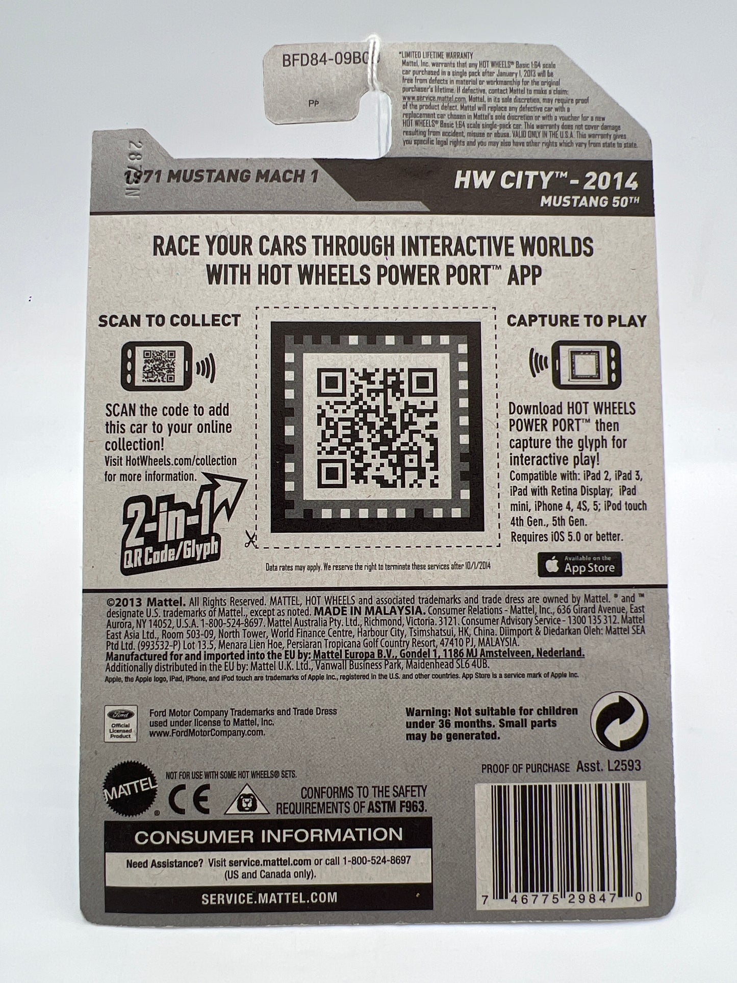 2014 Hot Wheels City #94 1971 Mustang Mach 1 Gold