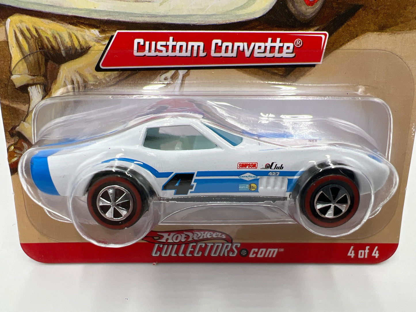 2007 Hot Wheels RLC Rewards Series #4 Custom Corvette White 2406/4981 W/Protector
