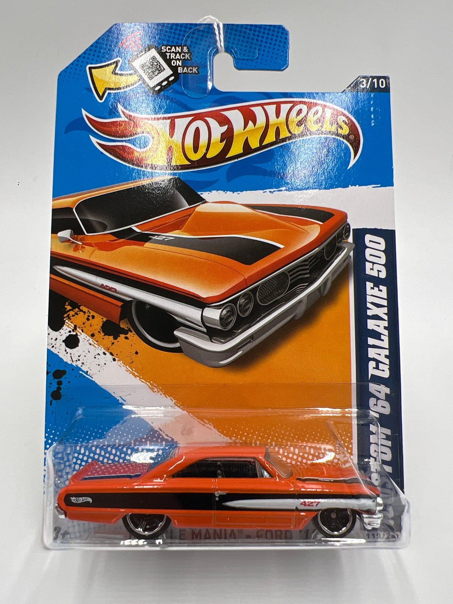 2012 Hot Wheels Muscle Mania Ford #113 Custom 64 Galaxie 500 Orange 22D