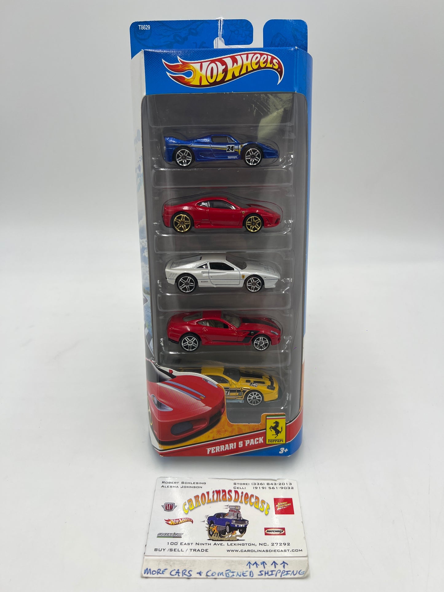 2011 Hot Wheels Ferrari 5 Pack T8629 Ferraris F50, 575 GTC, 430, GTO, 599 GTB