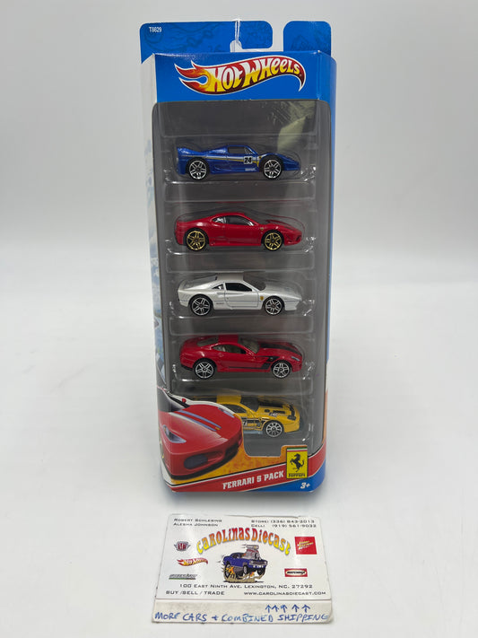 2011 Hot Wheels Ferrari 5 Pack T8629 Ferraris F50, 575 GTC, 430, GTO, 599 GTB