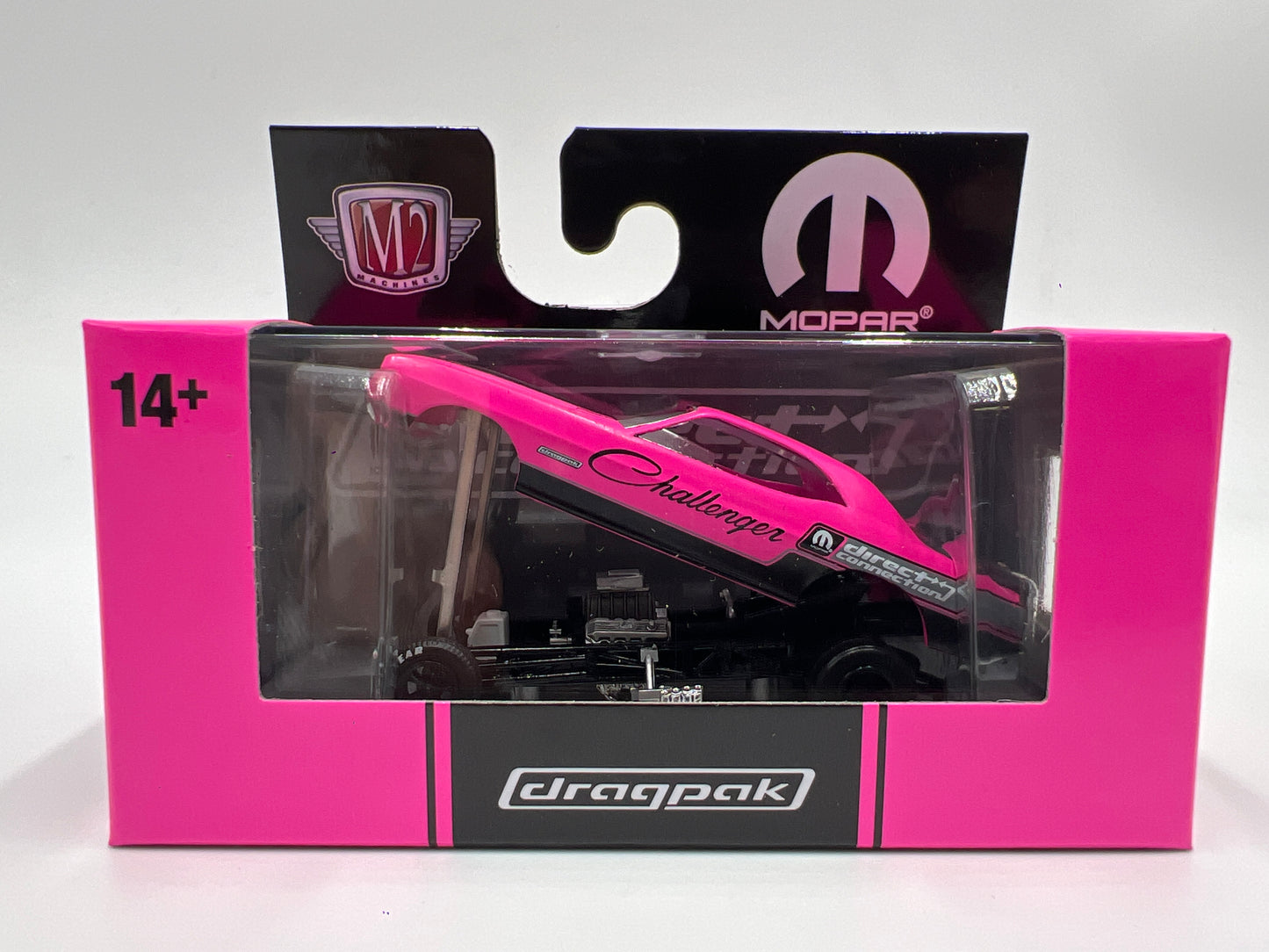 2025 M2 Machines Detroit Muscle Dragpak 1971 Dodge Challenger Funny Car Pink R86