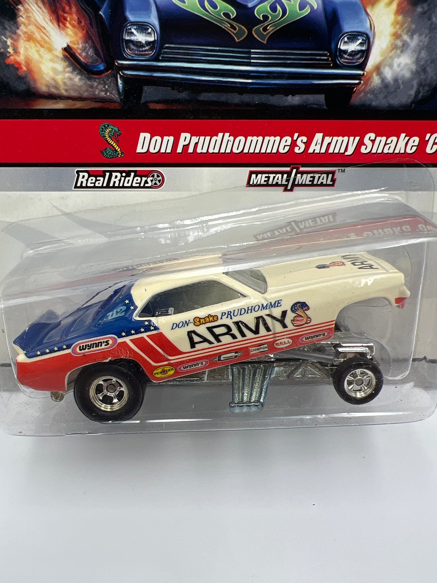 Hot Wheels Drag Strip Demons #16 Don Prudhommes Army Snake Cuda W/Protector