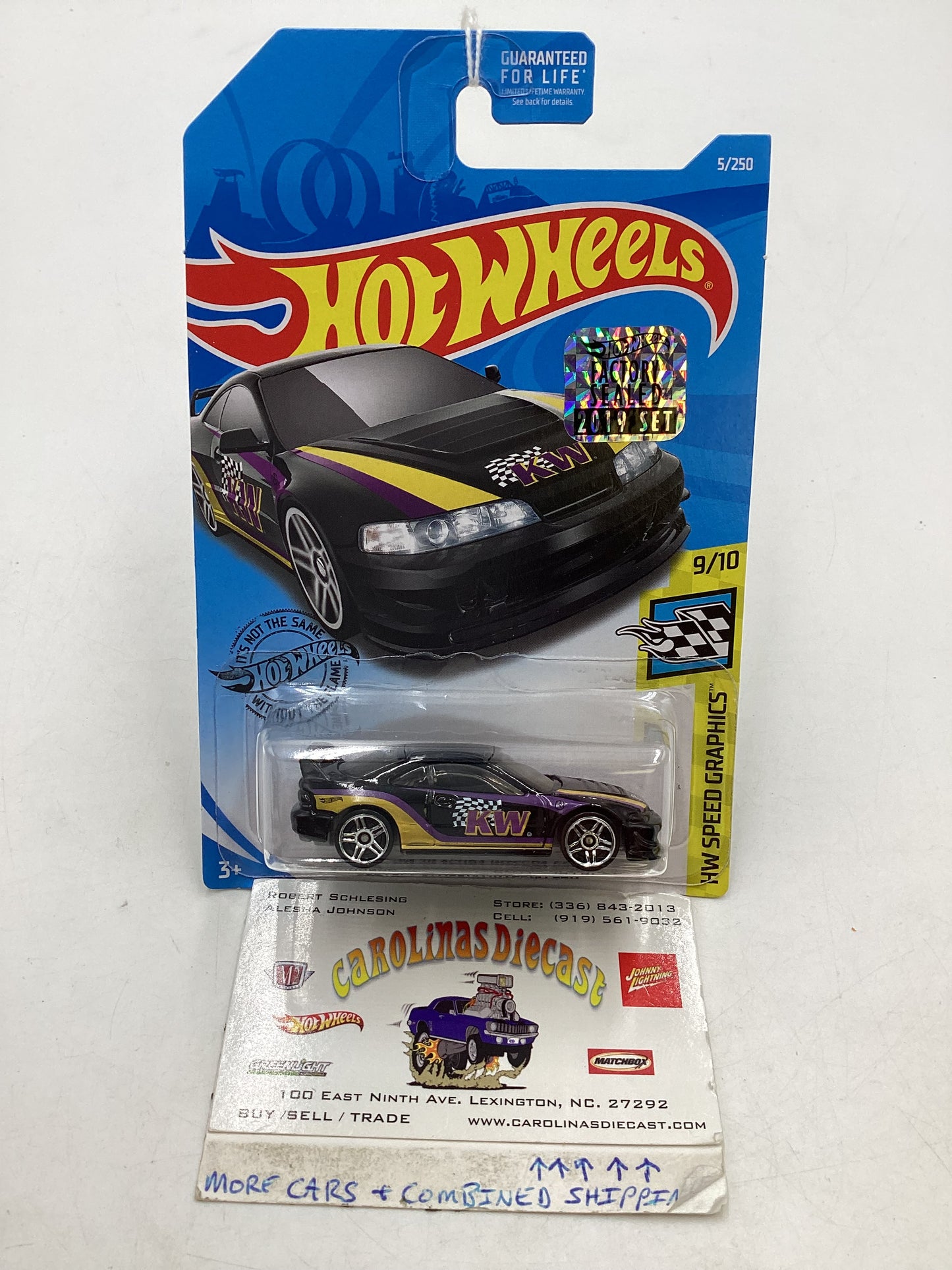 2019 Hot Wheels Factory Sealed #5 Custom 01 Acura Integra GSR Black 102i