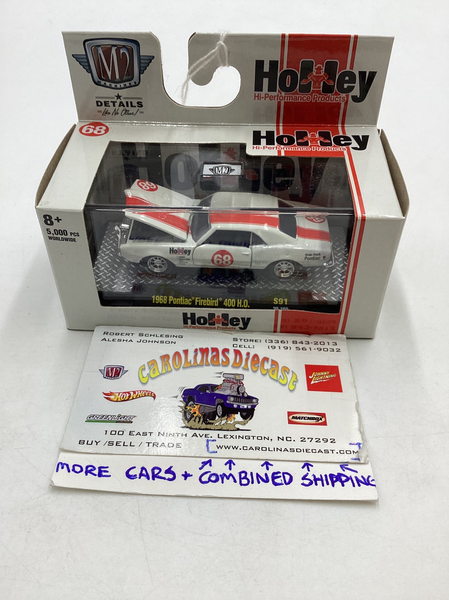 M2 Machines OReilly Exclusive Holley 1968 Pontiac Firebird 400 H.O. White S91