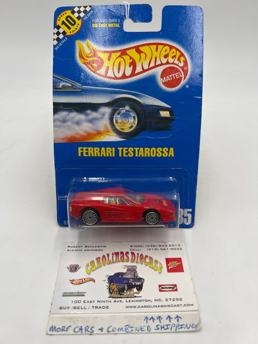 1991 Hot Wheels #35 Ferrari Testarossa Red W/Tan Interior *Bad Card*