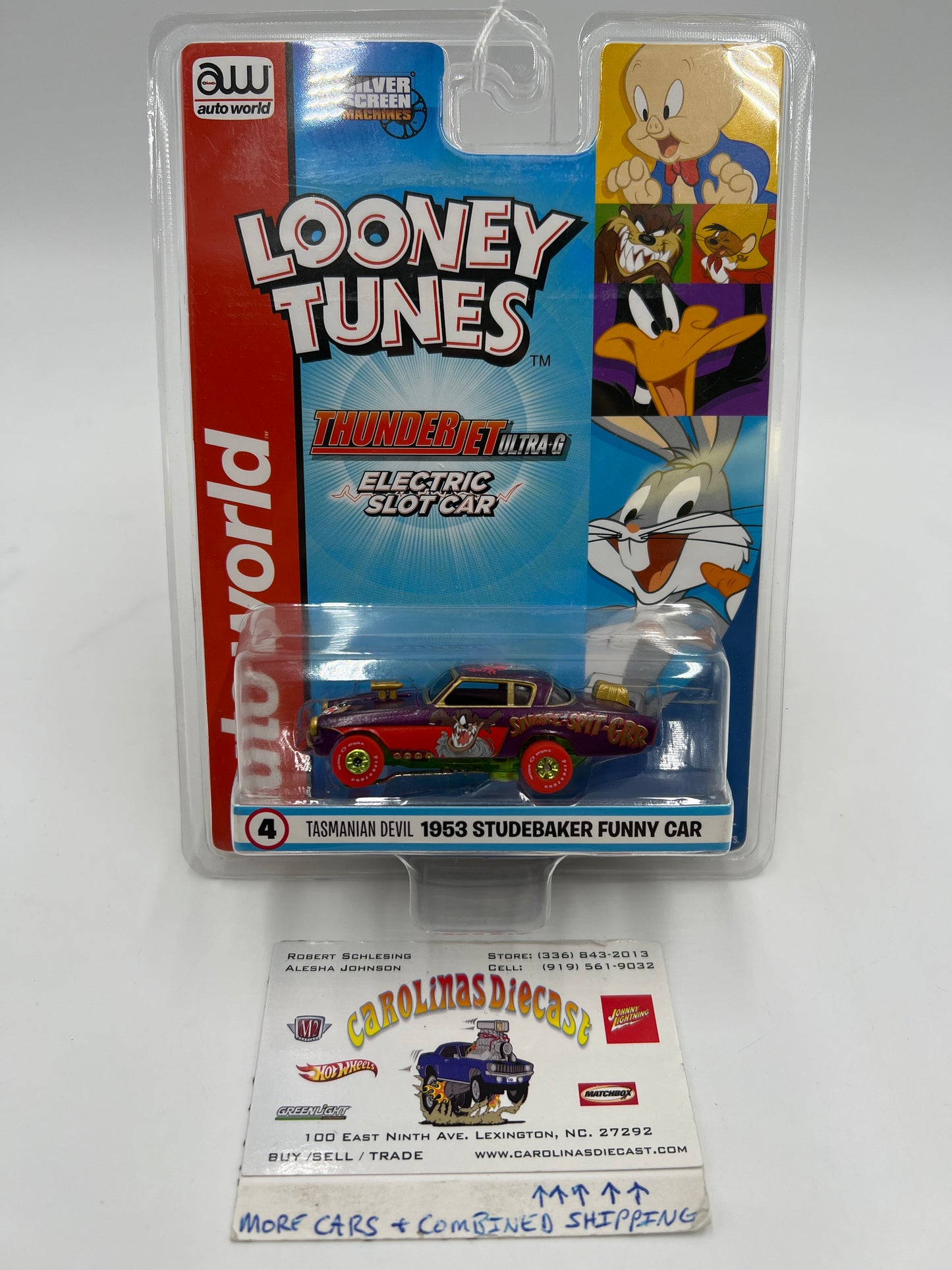 Auto World Thunderjet Ultra G Looney Tunes Tasmanian Devil 1953 Studebaker Funny Car Electric Slot Car 182C