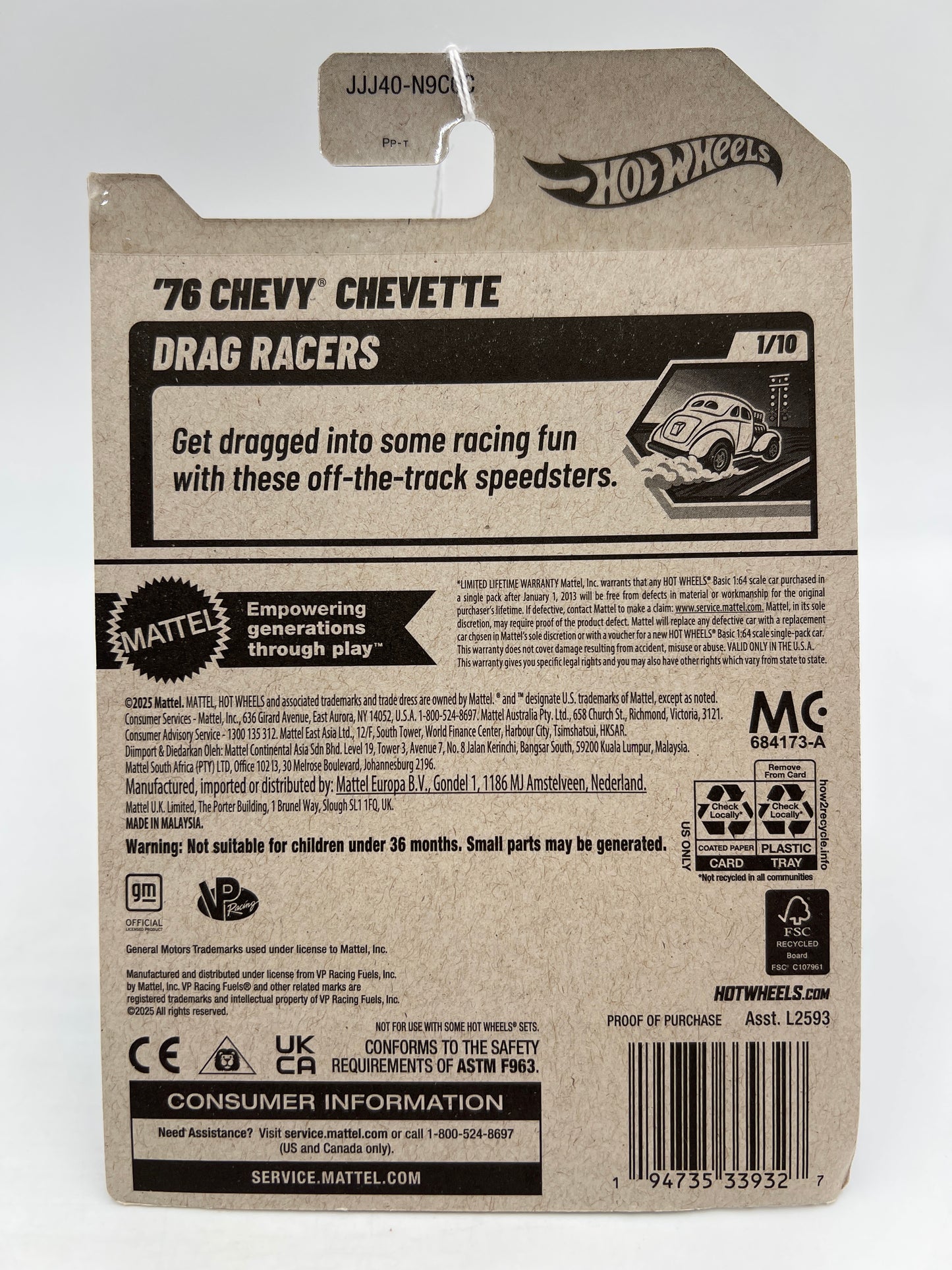 2026 Hot Wheels C Case Drag Racers #76 76 Chevy Chevette Light Blue VP Racing